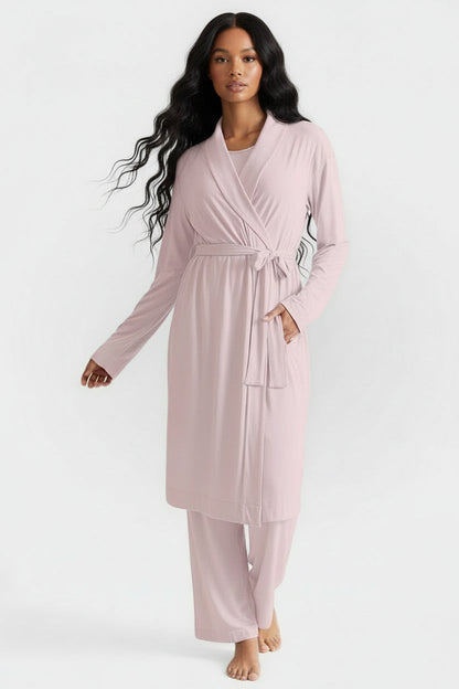 Collagen Lounge Robe - Black in Pearl Grey view 3 - Robe Black (piece)