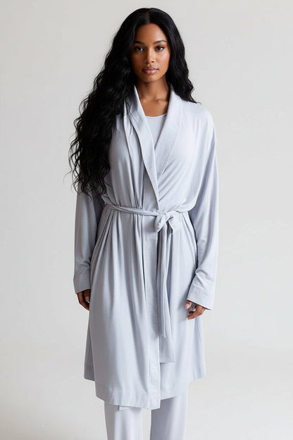 Collagen Lounge Robe - Black in Pearl Grey view 4 - Robe Black (piece)