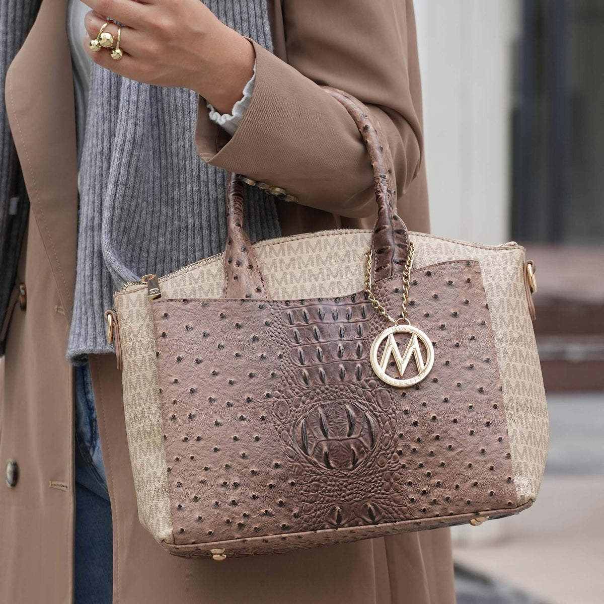 Collins Signature Shoulder Bag in Beige view 2
