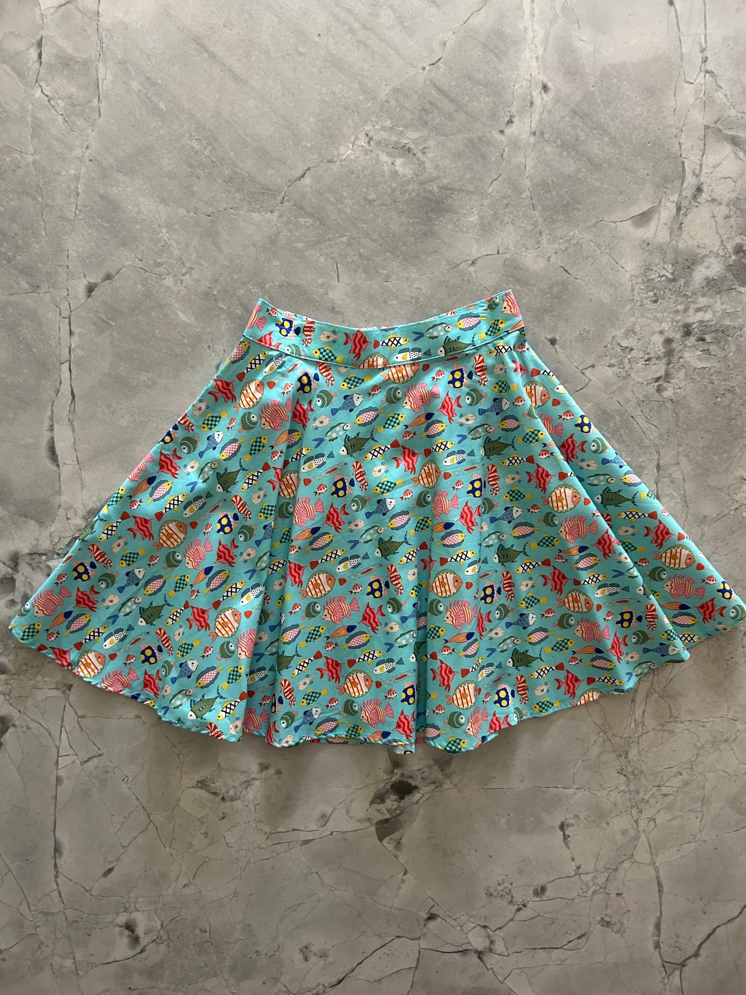 Colorful Fish Skater Skirt in XL view 5 - Fish Skirt