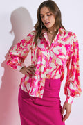 Coming to My Senses Woven Top FUCHSIA IVORY (top) - woven top, senses woven top - shop at us.meeeshop