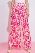 Coming to My Senses Woven Pants FUCHSIA IVORY view 3 (bottom) - woven pants, senses woven pants - shop at us.meeeshop