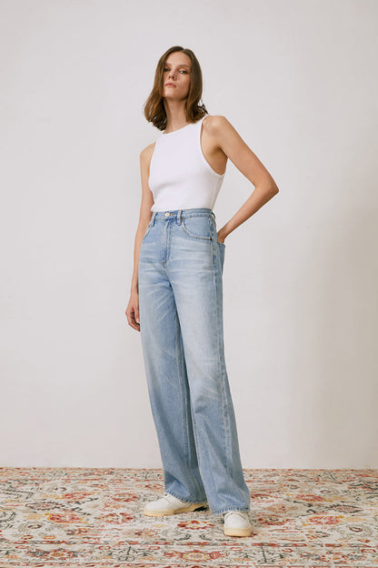Coney Island Whitefish High Rise Wide Jeans - MeeeShop Women's Fashion