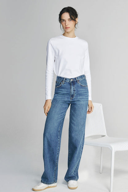 Coney Island Whitefish High Rise Wide Jeans Hj007 in Walk This Wall view 2 - High-Waisted - Coney Island Picnic Jeans