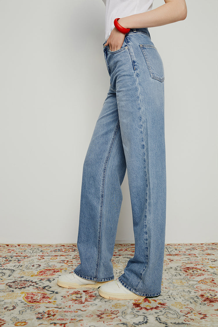 Coney Island Whitefish High Rise Wide Jeans Hj007 in Hey Jude view 26 - High-Waisted - Coney Island Picnic Jeans
