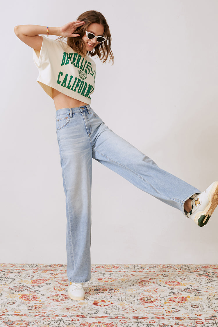 Coney Island Whitefish High Rise Wide Jeans Hj007 in Walking Slow view 31 - High-Waisted - Coney Island Picnic Jeans