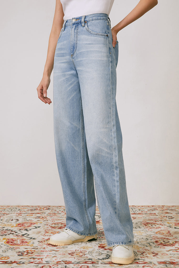 Coney Island Whitefish High Rise Wide Jeans Hj007 in Walking Slow view 35 - High-Waisted - Coney Island Picnic Jeans