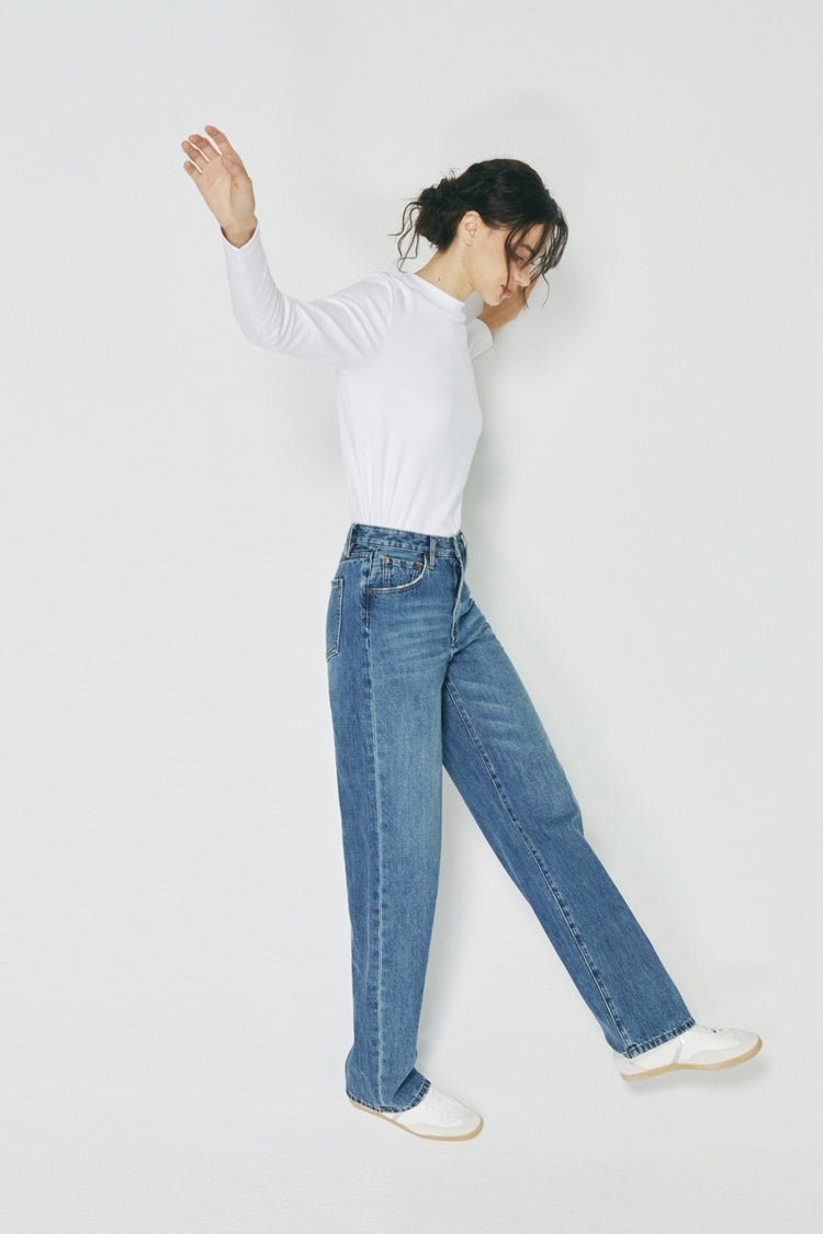 Coney Island Whitefish High Rise Wide Jeans Hj007 in Walk This Wall view 4 - High-Waisted - Coney Island Picnic Jeans