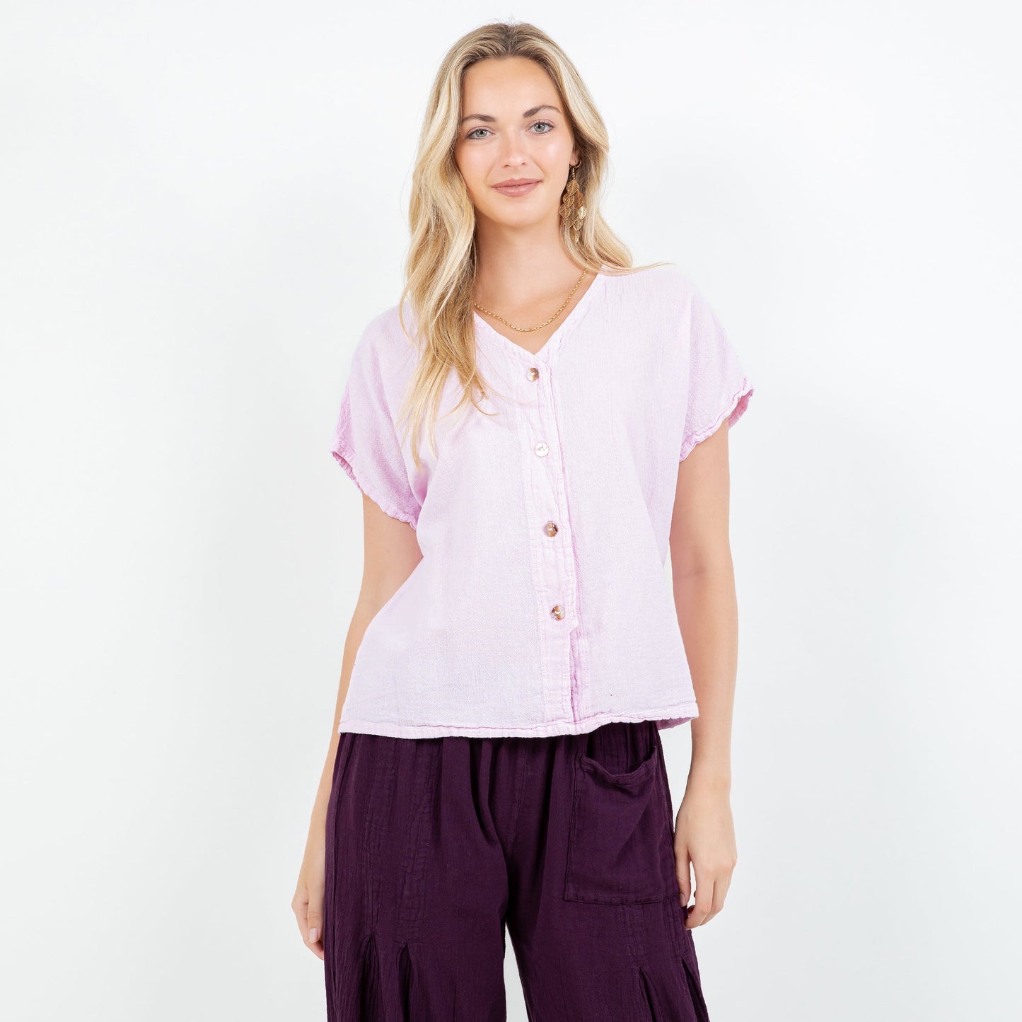 Constance Top -100% Cotton Gauze - New Colors! in Acacia/Size OSFM - Colors Top