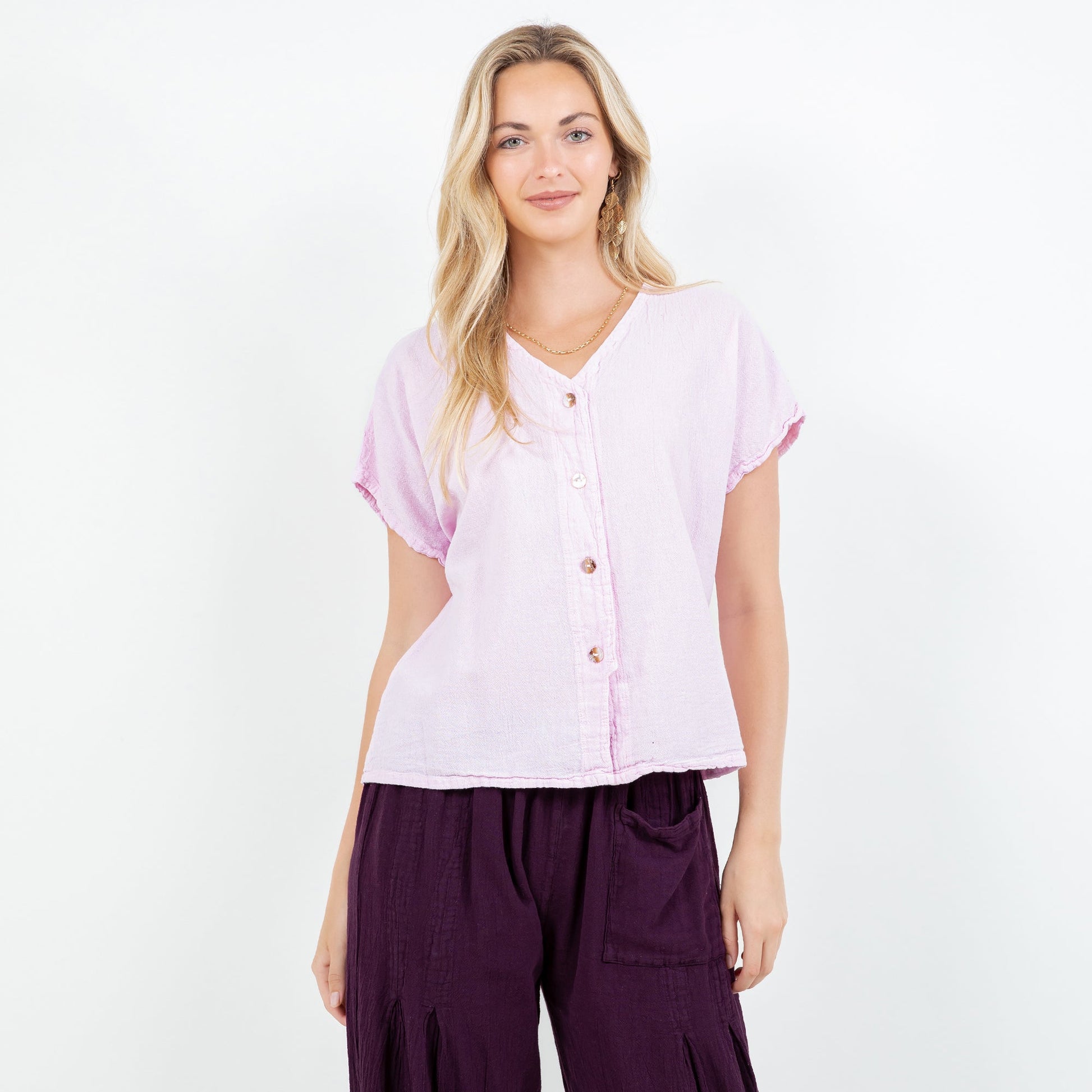 Constance Top -100% Cotton Gauze - New Colors! in Acacia/Size OSFM - Colors Top