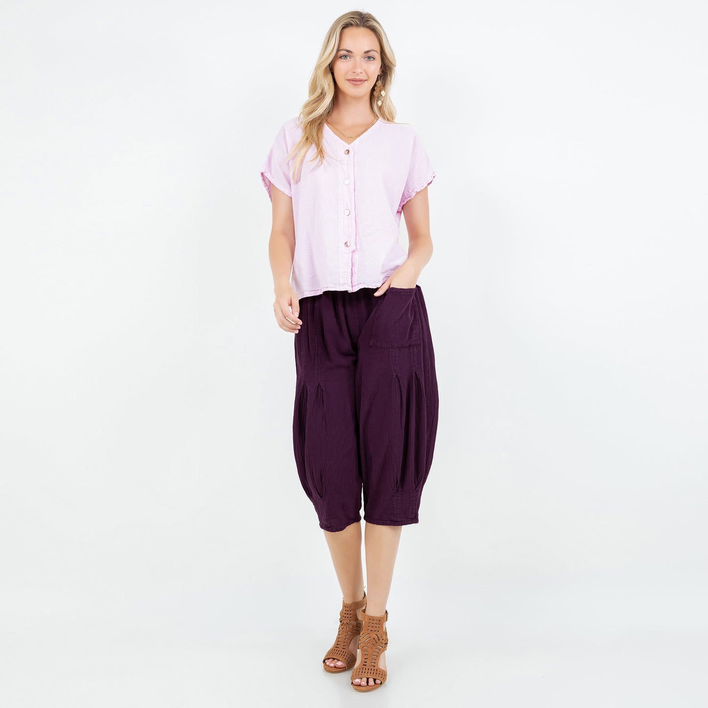Constance Top -100% Cotton Gauze - New Colors! in Caspian/Size OSFM view 5 - Colors Top