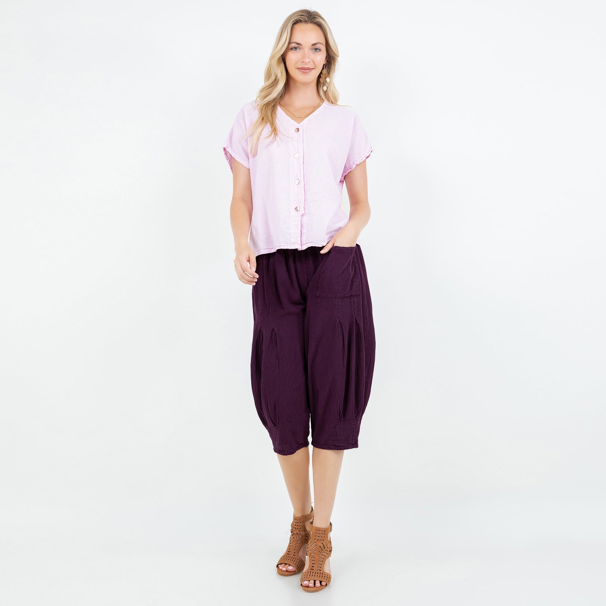 Constance Top -100% Cotton Gauze - New Colors! in Caspian/Size OSFM view 5 - Colors Top