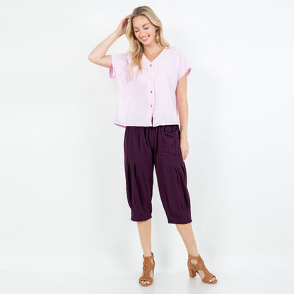 Constance Top -100% Cotton Gauze - New Colors! in Coffee Bean/Size OSFM view 6 - Colors Top
