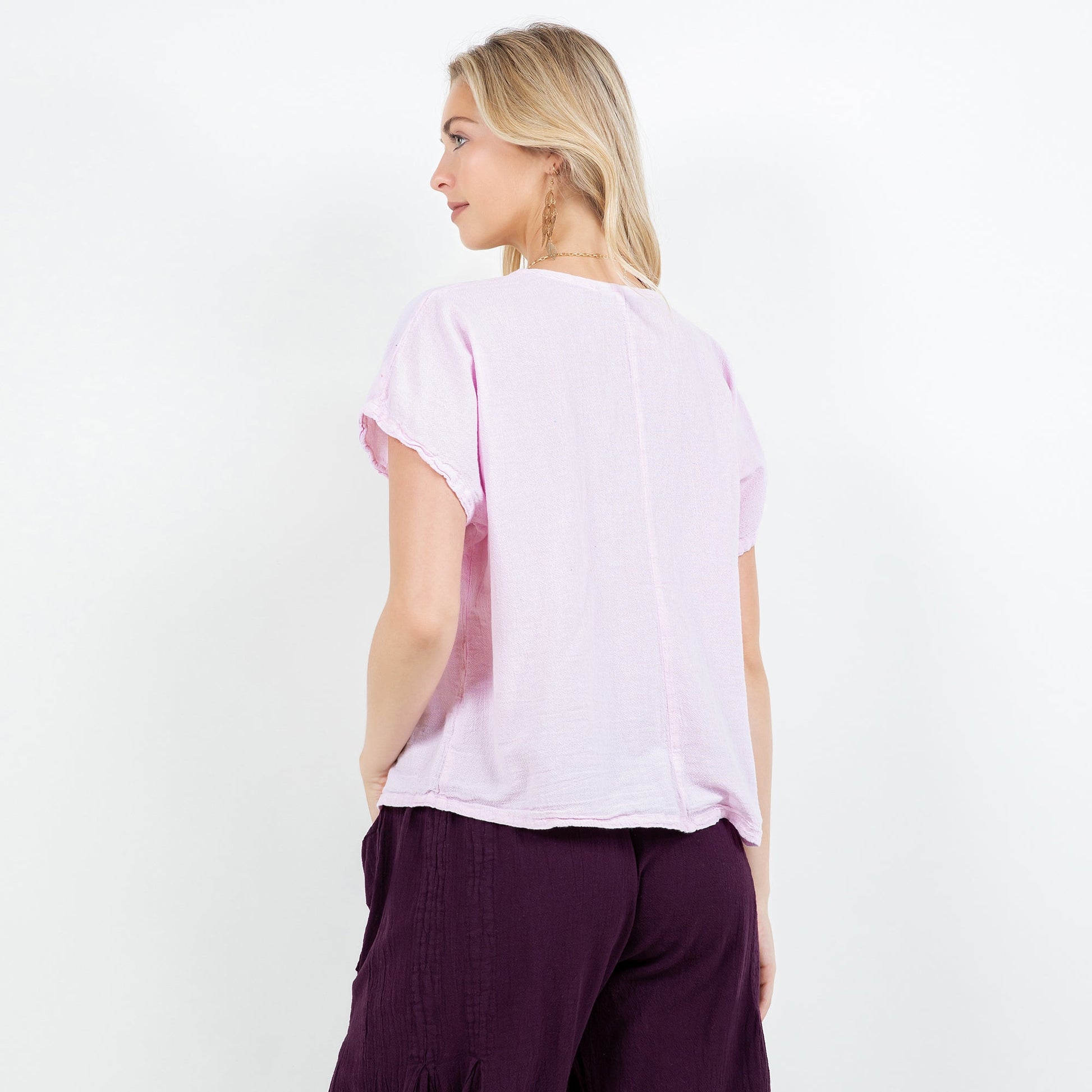 Constance Top -100% Cotton Gauze - New Colors! in Indigo/Size OSFM view 8 - Colors Top
