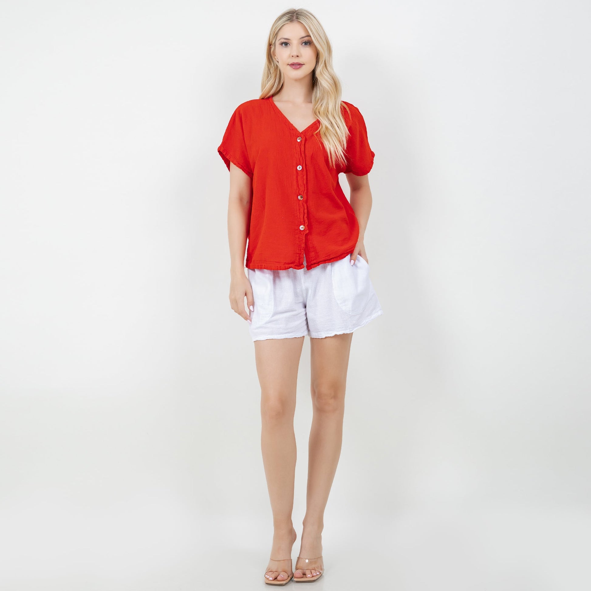 Constance Top -100% Cotton Gauze - New Colors! in Island/Size OSFM view 10 - Colors Top