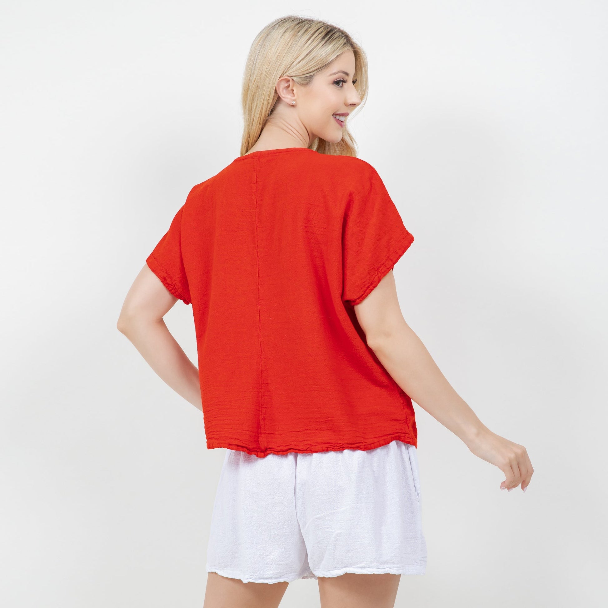 Constance Top -100% Cotton Gauze - New Colors! in Magenta/Size OSFM view 14 - Colors Top