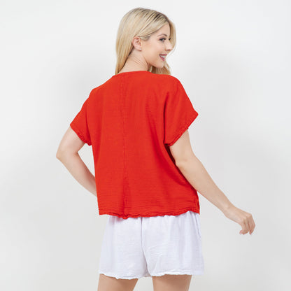 Constance Top -100% Cotton Gauze - New Colors! in Magenta/Size OSFM view 14 - Colors Top
