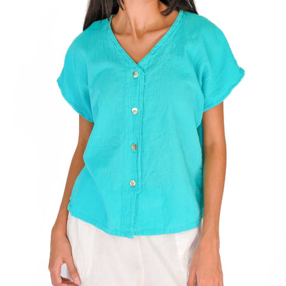 Constance Top -100% Cotton Gauze - New Colors! in Peach Pink/Size OSFM view 16 - Colors Top