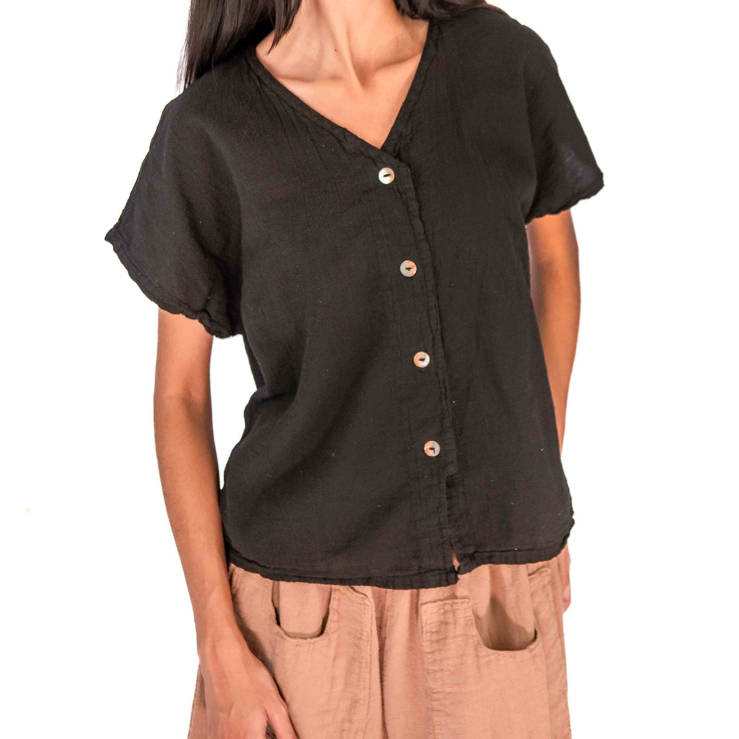 Constance Top -100% Cotton Gauze - New Colors! in Sage/Size OSFM view 19 - Colors Top