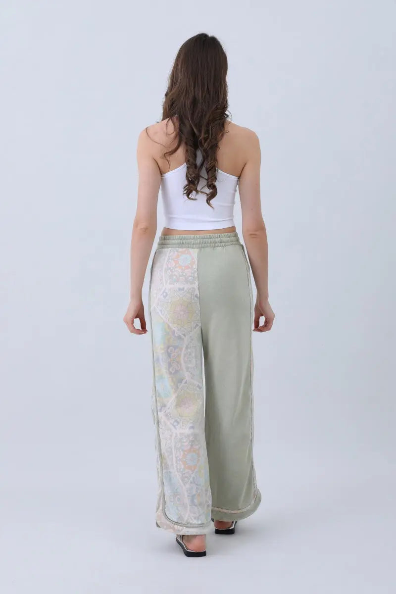 Contrast Pants – Mismatched Legs & Tie-waist for Lounging - MeeeShop Women's Fashion