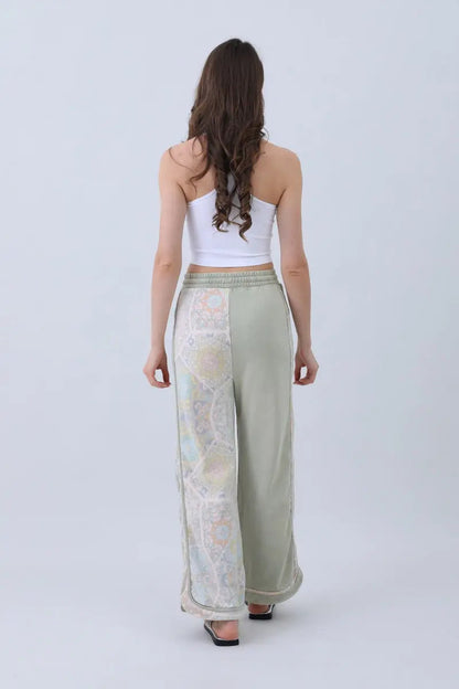 Contrast Pants – Mismatched Legs & Tie-waist for Lounging - MeeeShop Women's Fashion