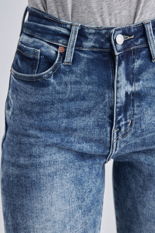 aubree high rise Aubree High Rise Stretch Distressed Mom Jeans view 25 (bottom) - shop at us.meeeshop