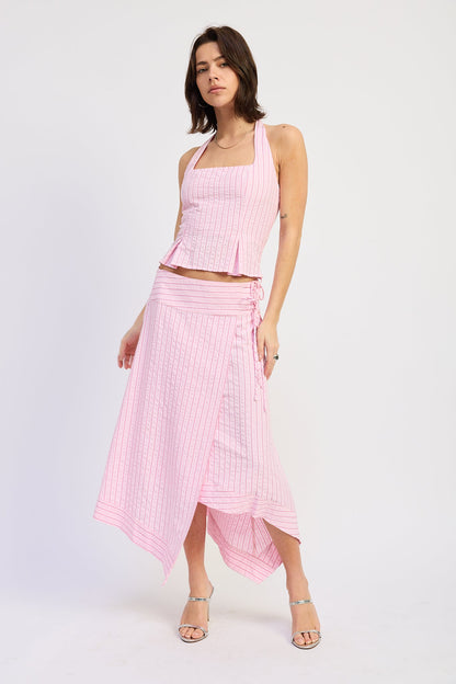 Cordelia Halter Top in Pink Stripe view 5