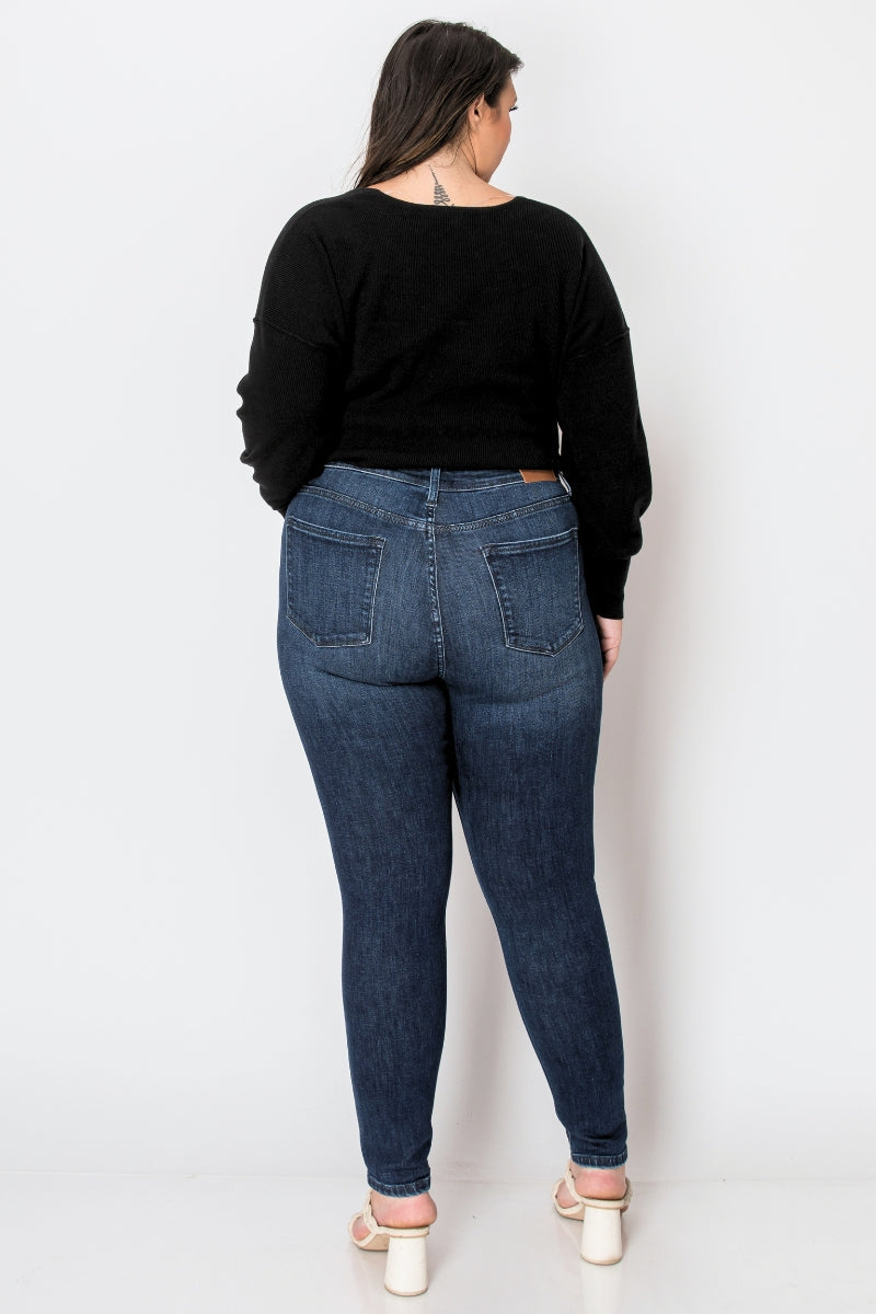 Corset plus Super Skinny Jeans in P-20 view 3 - Corset Jeans Plus Size (bottom)