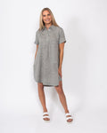 Cotton/viscose Popover Dress Charcoal view 2 (dress) - cotton viscose dresses, cotton viscose dress fab - shop at us.meeeshop