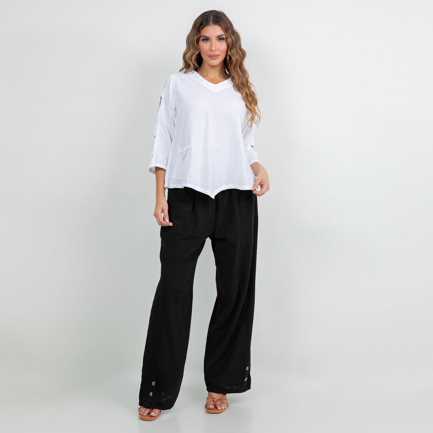 Cottonways Alexis Pants 100% Cotton Gauze in Lilac Frost/ Size OSFM view 9 - Cottonways Size 2 (bottom)