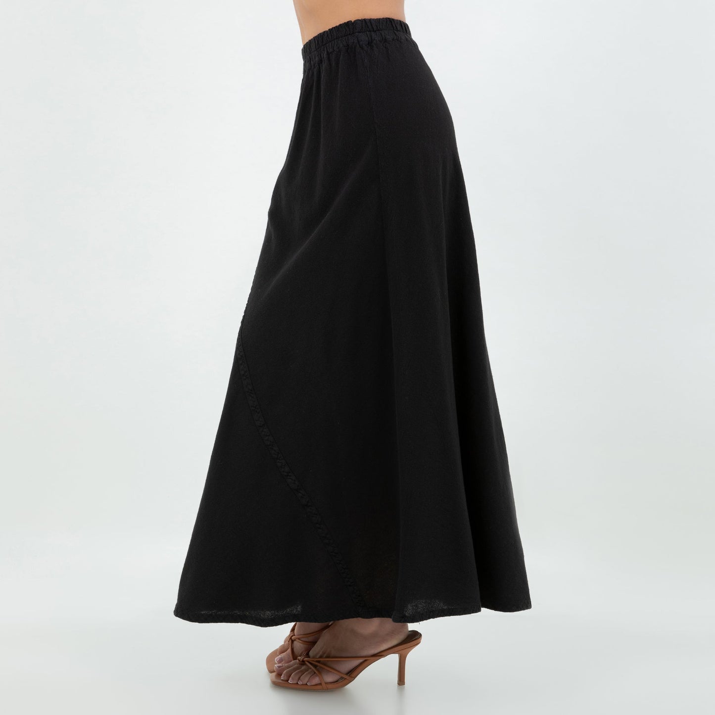 Cottonways Ally - Your "go To" Resort Style Skirt 100% Cotton Gauze in Black/ Size 2 view 3 - Summer Outfit Idea