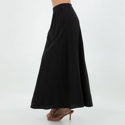 Cottonways Ally - Your "go To" Resort Style Skirt 100% Cotton Gauze in Black/ Size 2 view 3 - Summer Outfit Idea