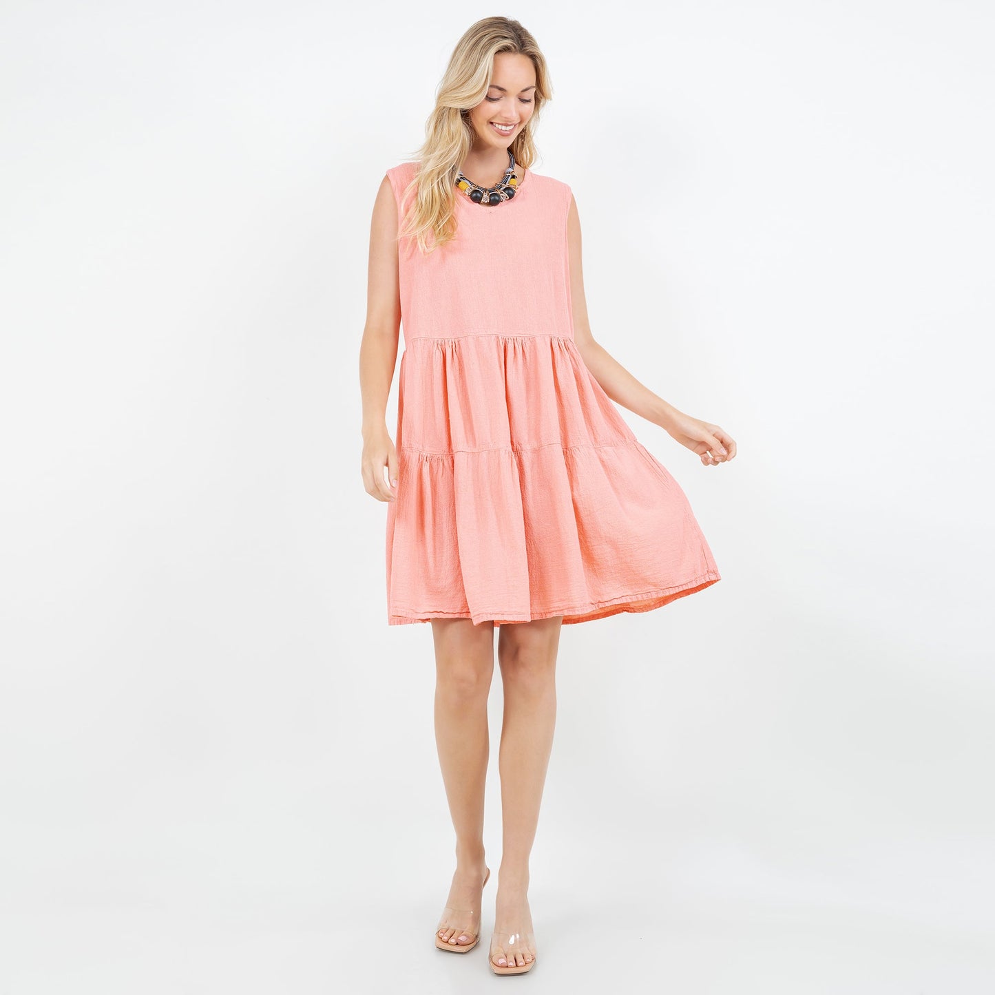 Cottonways Anjanette Dress - 100% Cotton Gauze in Eggplant/ Size OSFM view 7 - Cottonways Dresses