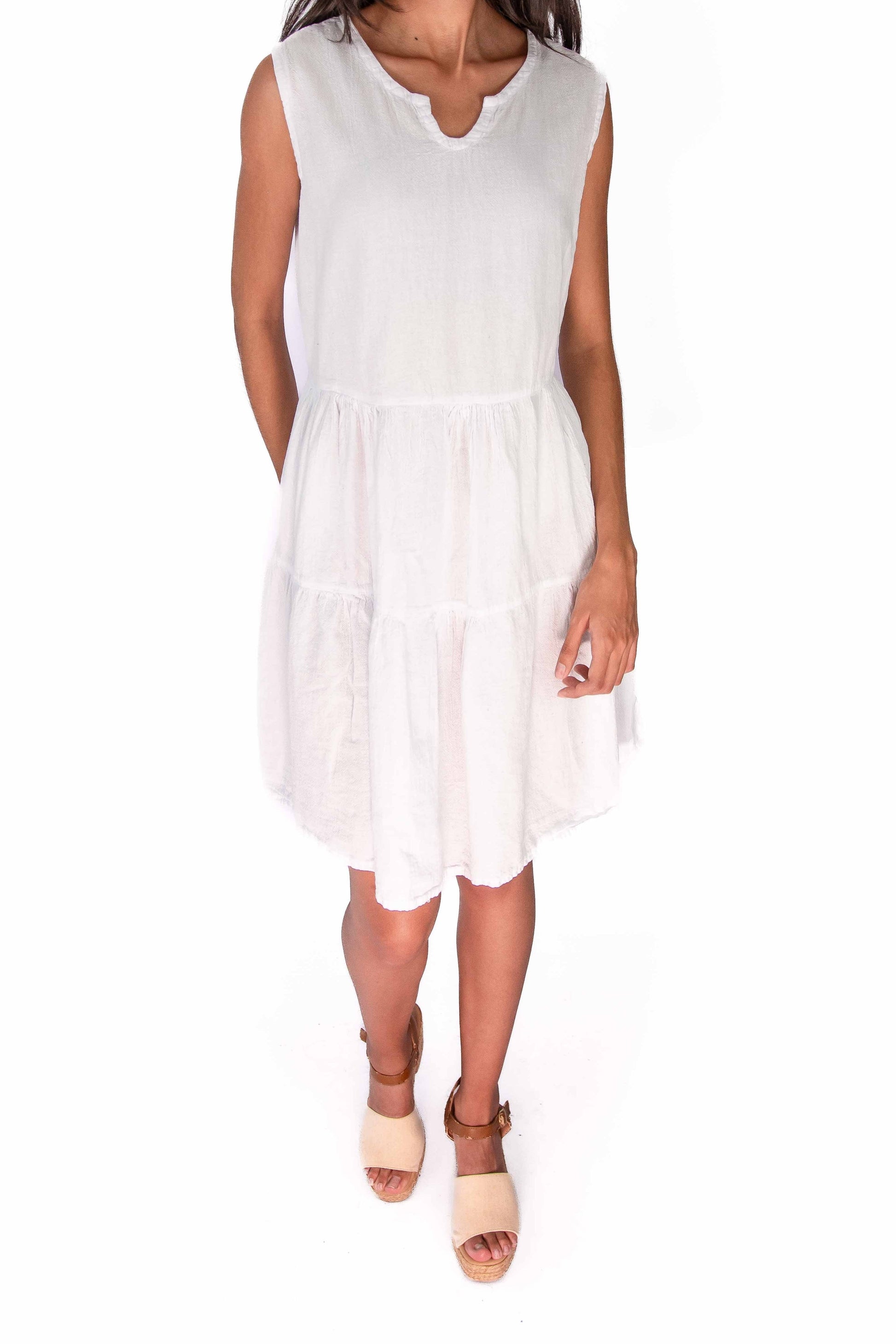 Cottonways Anjanette Dress - 100% Cotton Gauze in Olive/ Size OSFM view 15 - Cottonways Dresses