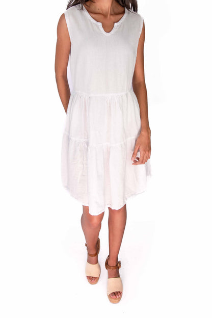 Cottonways Anjanette Dress - 100% Cotton Gauze in Olive/ Size OSFM view 15 - Cottonways Dresses