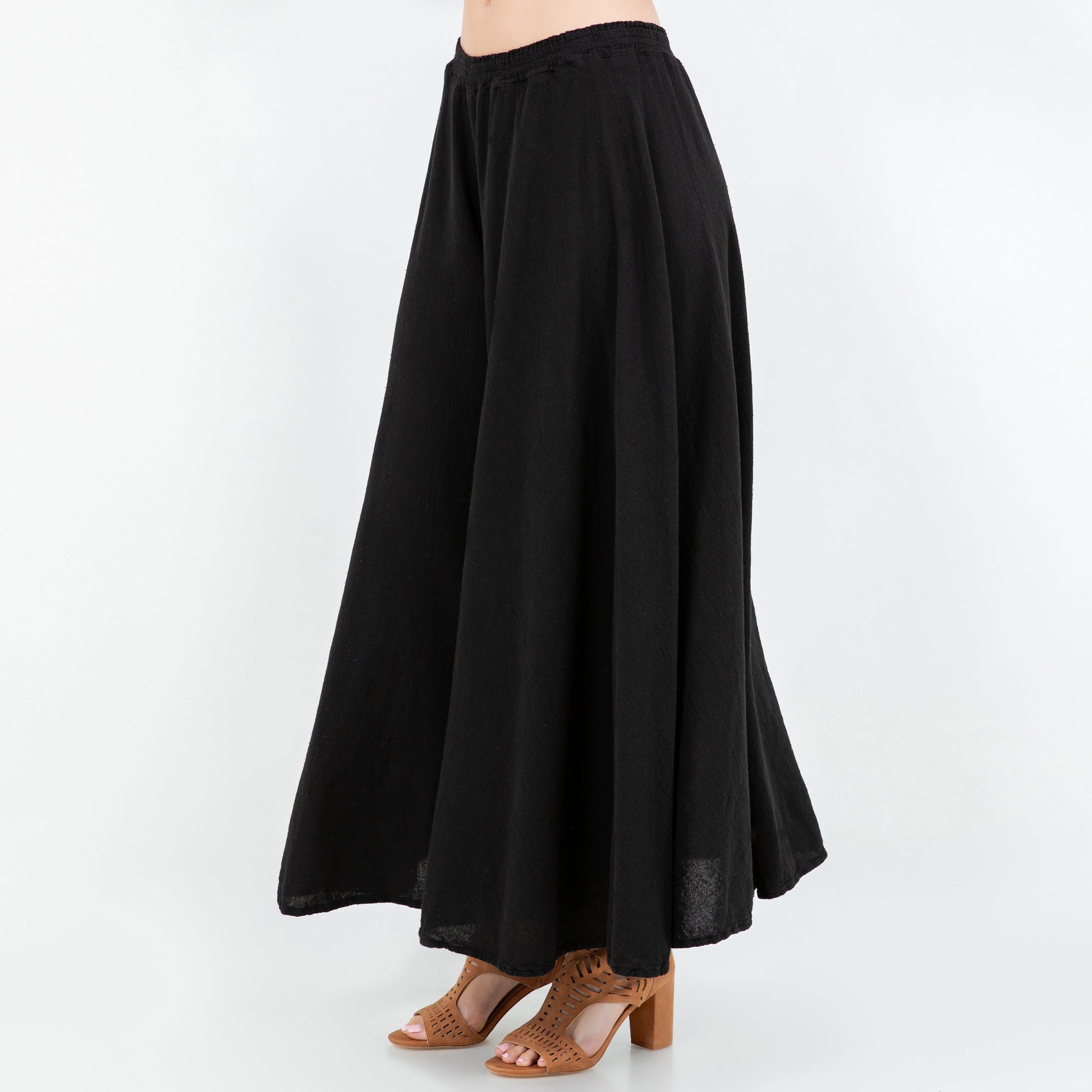 Cottonways Blanche Pants - 100% Cotton Gauze in Ivory/ Size OSFM view 11 - Cotton Gauze Black (bottom)