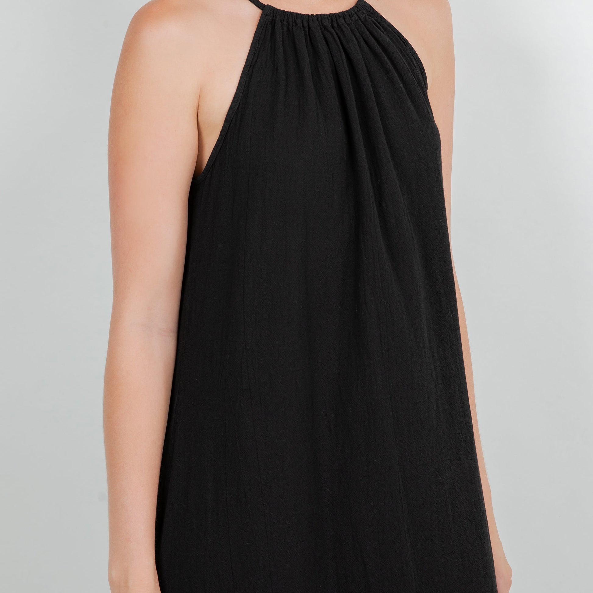Cottonways Caterina Dress 100% Cotton Gauze in Eggplant view 5 - Cottonways Dresses