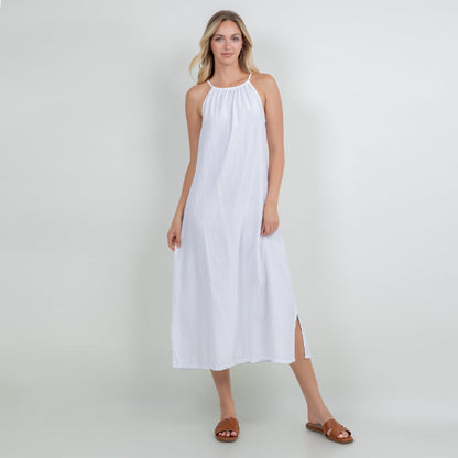 Cottonways Caterina Dress 100% Cotton Gauze in Ivory view 9 - Cottonways Dresses