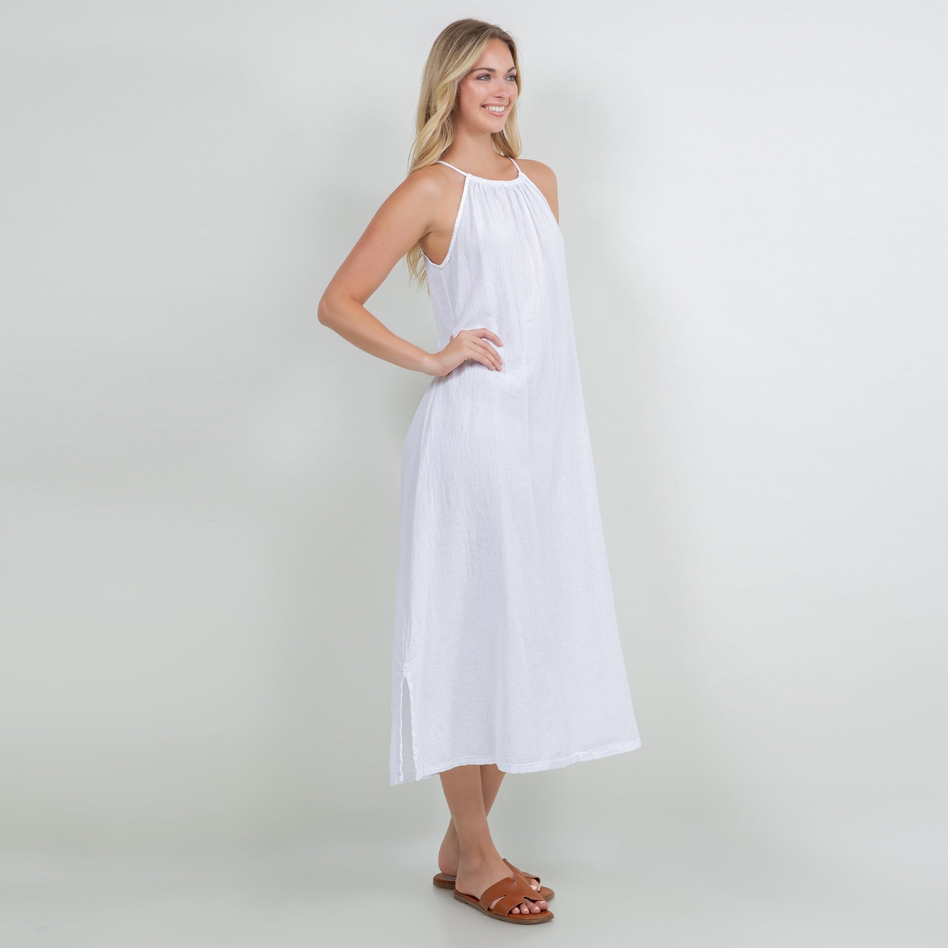 Cottonways Caterina Dress 100% Cotton Gauze in Lilac Frost view 10 - Cottonways Dresses