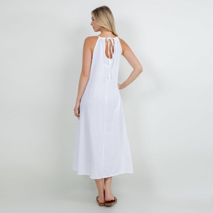 Cottonways Caterina Dress 100% Cotton Gauze in Lime Frost view 11 - Cottonways Dresses