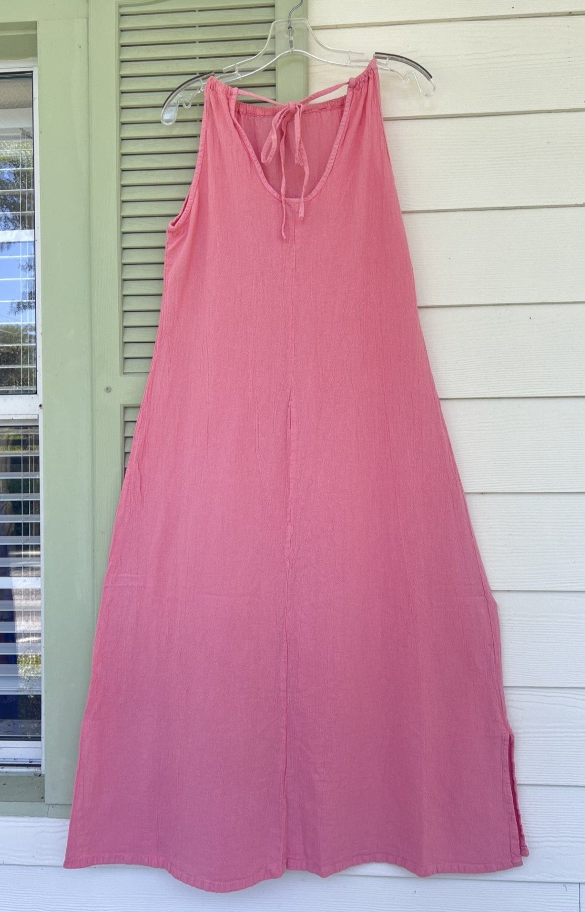 Cottonways Caterina Dress 100% Cotton Gauze in Peach Pink view 14 - Cottonways Dresses