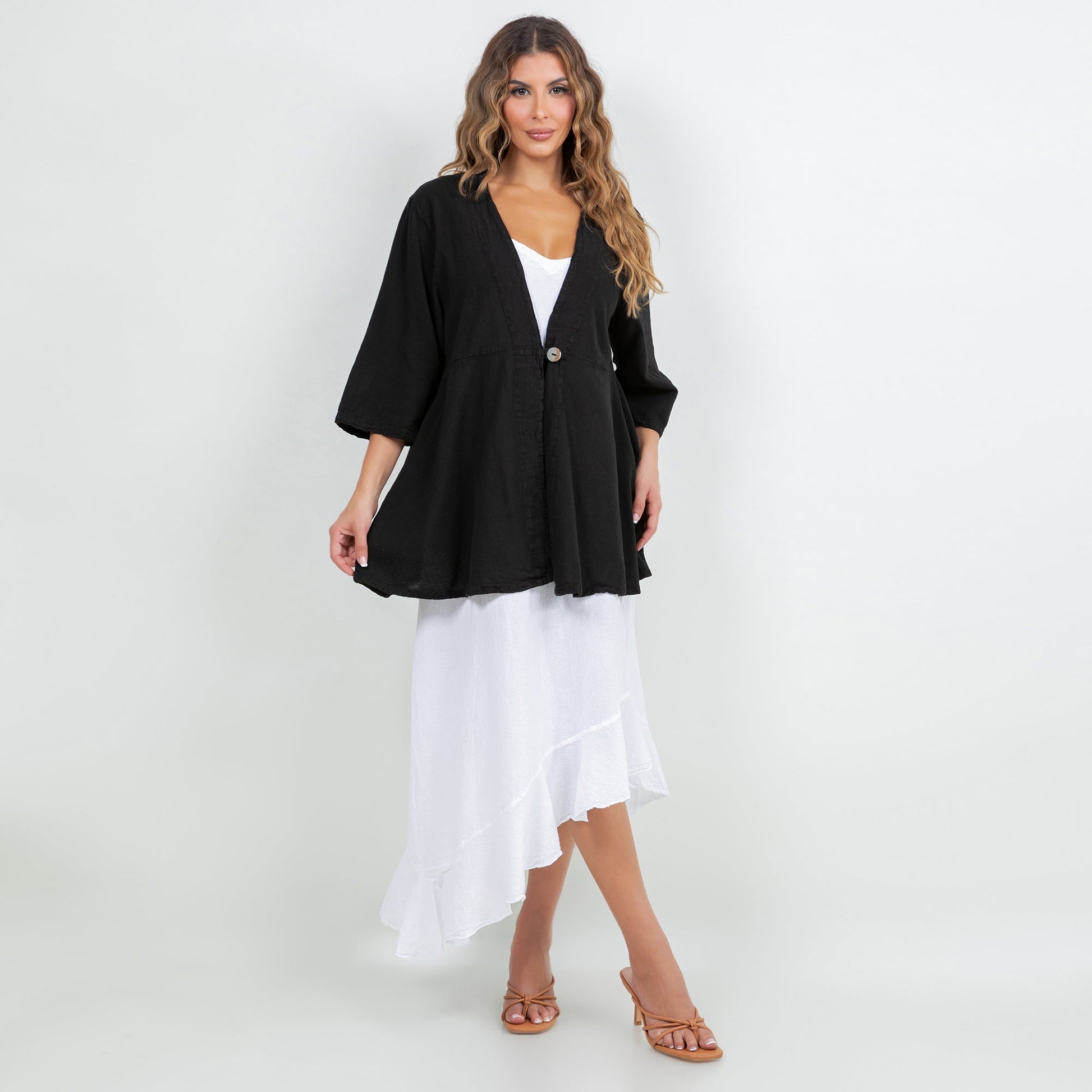 Cottonways Chinatown Elbow Length Cotton Gauze Jacket in 1 (S/M) view 10 - Chinatown Jackets (layer)
