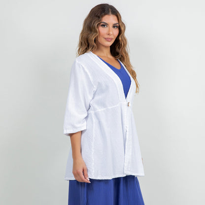 Cottonways Chinatown Elbow Length Cotton Gauze Jacket in 1 (S/M) view 14 - Chinatown Jackets (layer)