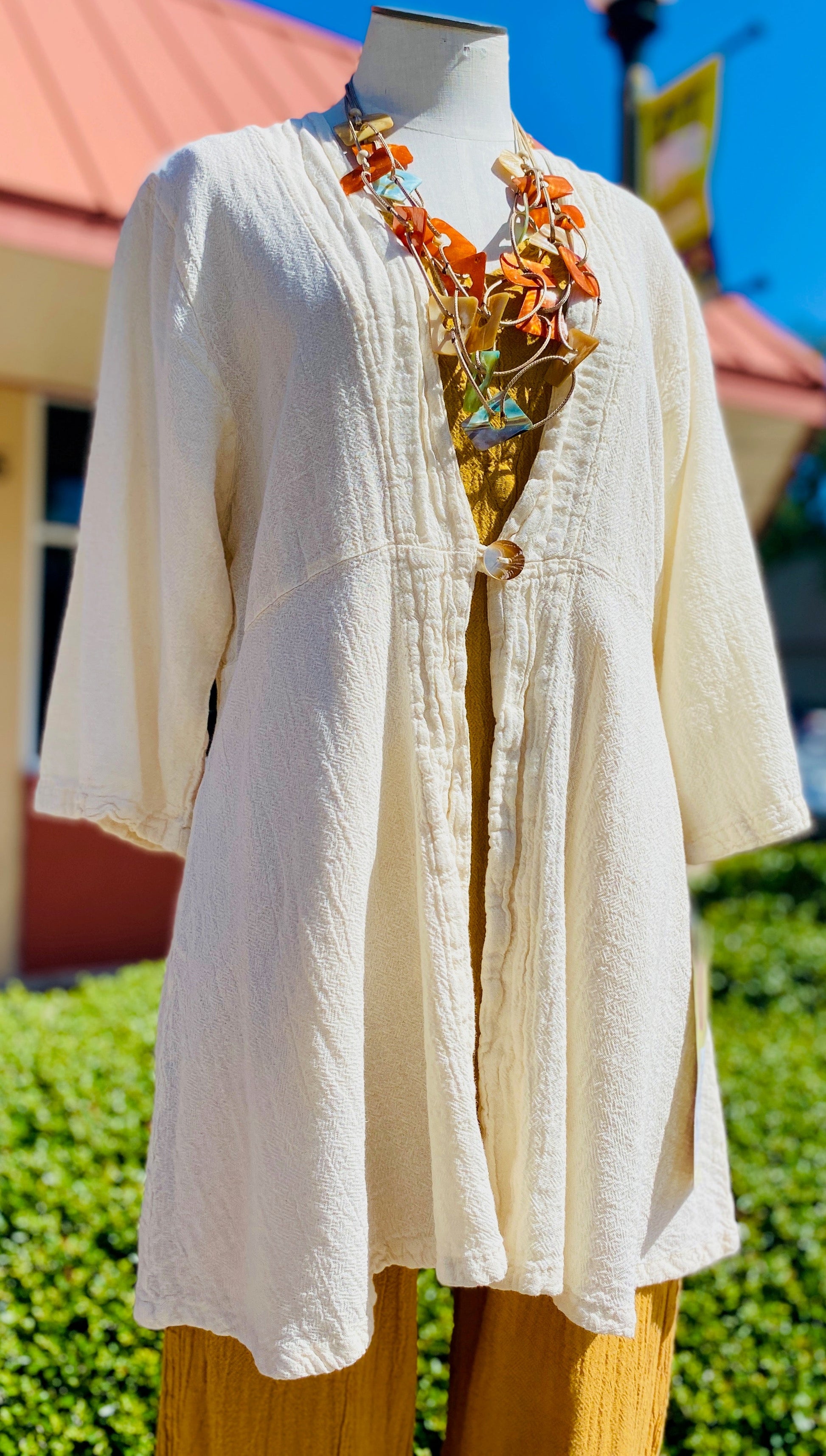 Cottonways Chinatown Elbow Length Cotton Gauze Jacket in 2 (L/XL) view 22 - Chinatown Jackets (layer)
