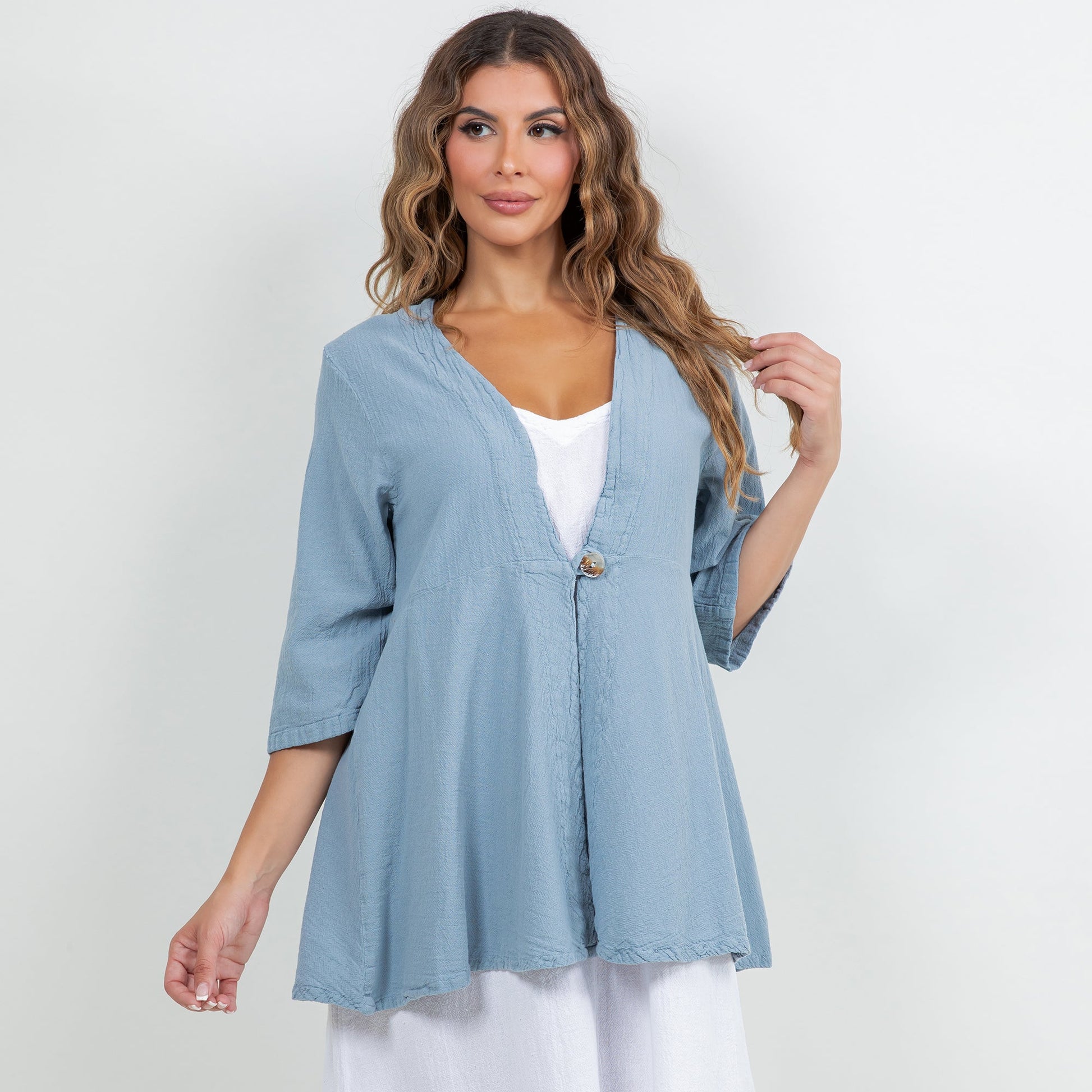 Cottonways Chinatown Elbow Length Cotton Gauze Jacket in 0 (XS/S) view 3 - Chinatown Jackets (layer)