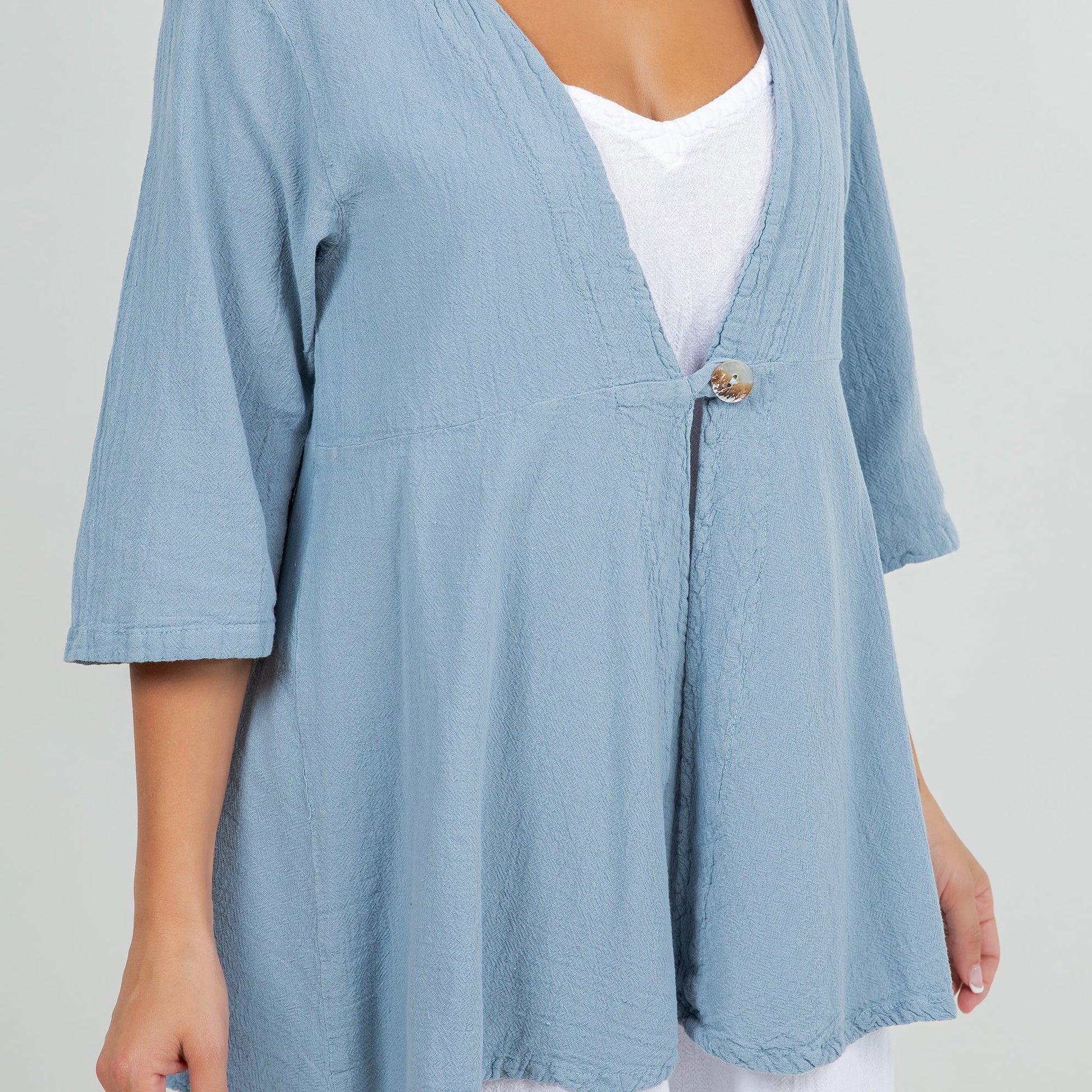 Cottonways Chinatown Elbow Length Cotton Gauze Jacket in 0 (XS/S) view 4 - Chinatown Jackets (layer)