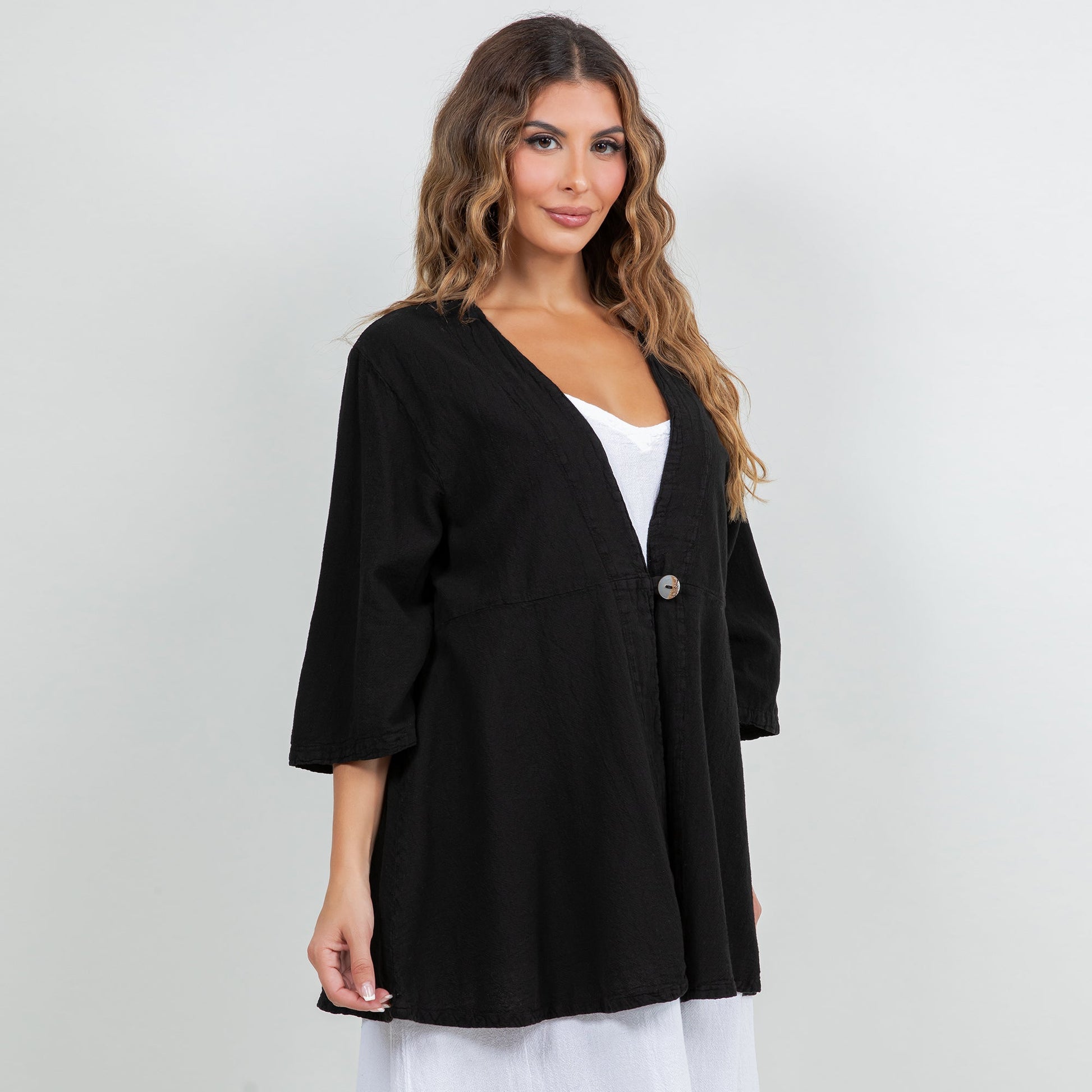 Cottonways Chinatown Elbow Length Cotton Gauze Jacket in 0 (XS/S) view 7 - Chinatown Jackets (layer)