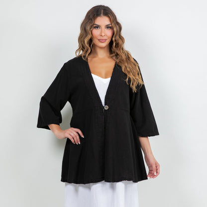 Cottonways Chinatown Elbow Length Cotton Gauze Jacket in 0 (XS/S) view 8 - Chinatown Jackets (layer)
