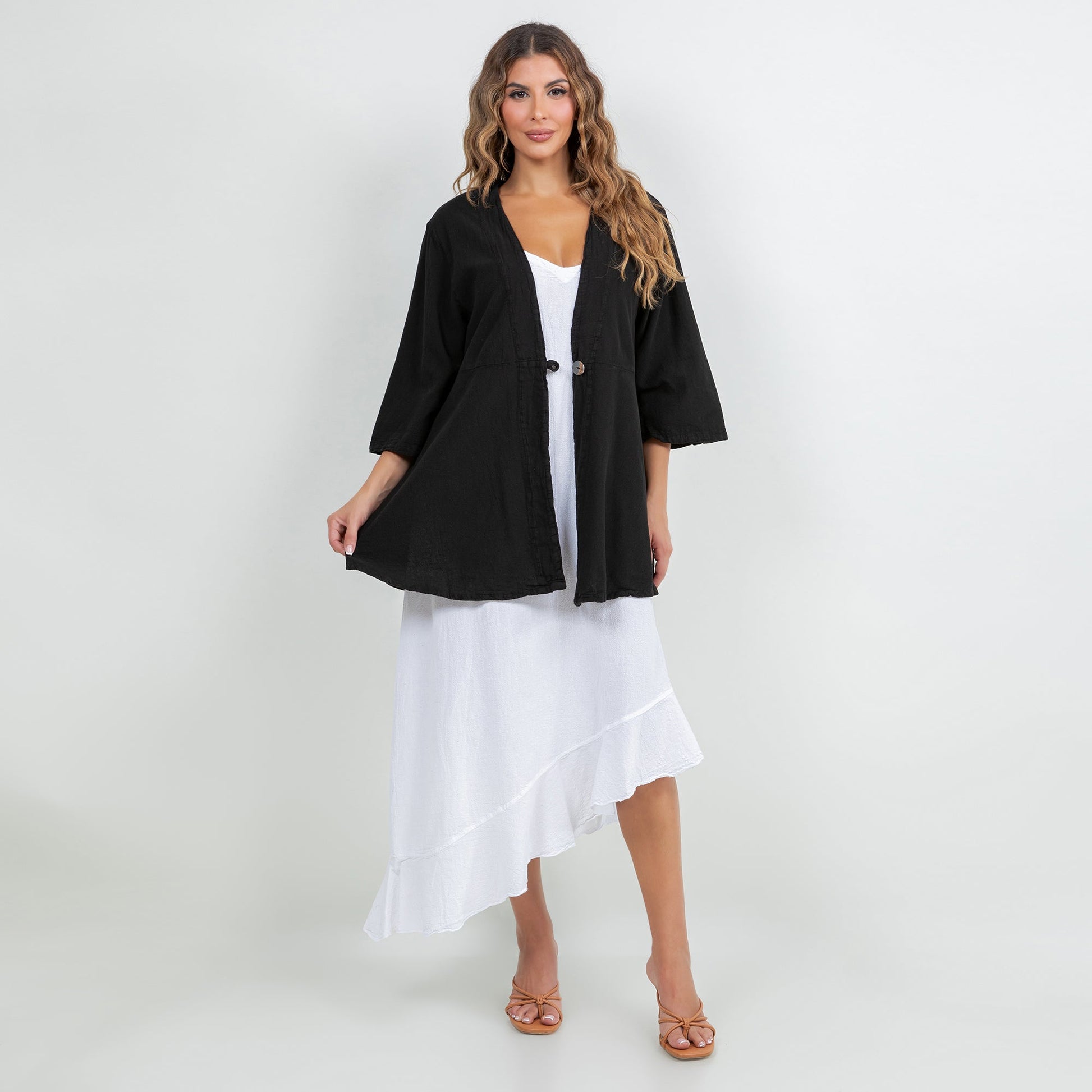 Cottonways Chinatown Elbow Length Cotton Gauze Jacket in 1 (S/M) view 9 - Chinatown Jackets (layer)