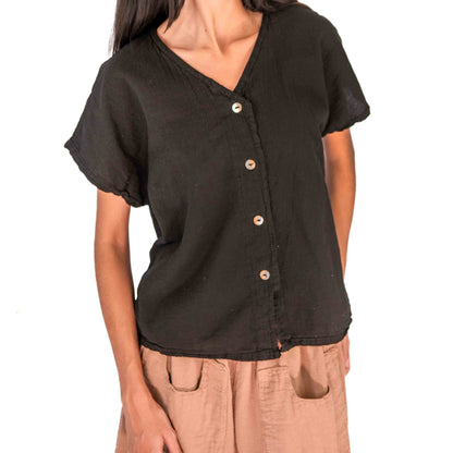 Cottonways Constance Top -100% Cotton Gauze - New Colors! in Sage/Size OSFM view 19 - Cottonways Tops